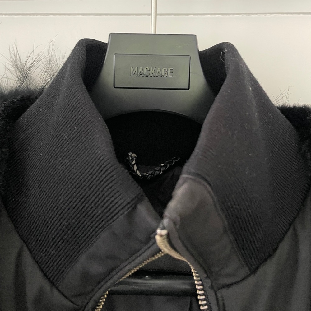 Mackage Black Fur-Trimmed Puffer Jacket - Picture 9 of 11
